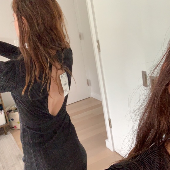 Stunning Black ZARA Cocktail Dress - NWT! - Picture 4 of 6